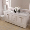 Virtu USA GD-50072-CMRO-WH-001 Caroline Avenue 72" Bath Vanity in White with Cultured Marble Quartz Top