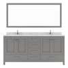 Virtu USA GD-50072-CMSQ-CG-002 Caroline Avenue 72" Bath Vanity in Gray with Cultured Marble Quartz Top