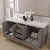 Virtu USA GD-50072-CMSQ-CG-002 Caroline Avenue 72" Bath Vanity in Gray with Cultured Marble Quartz Top