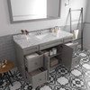 Virtu USA ES-25060-CMSQ-GR-002 Talisa 60" Single Bath Vanity in Gray with Cultured Marble Quartz Top and Sink
