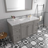 Virtu USA ES-25060-CMSQ-GR-NM Talisa 60" Single Bath Vanity in Gray with Cultured Marble Quartz Top and Sink