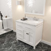 Virtu USA MS-2136L-CMRO-WH-NM Caroline Parkway 36" Bath Vanity in White with Cultured Marble Quartz Top