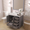 Virtu USA GS-50036-CMSQ-GR-002 Caroline Avenue 36" Bath Vanity in Gray with Cultured Marble Quartz Top and Sink