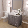 Virtu USA GS-50036-CMSQ-GR-NM Caroline Avenue 36" Bath Vanity in Gray with Cultured Marble Quartz Top and Sink