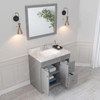 Virtu USA ES-32036-CMSQ-GR-001 Elise 36" Single Bath Vanity in Gray with Cultured Marble Quartz Top and Sink