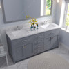 Virtu USA MD-2072-CMSQ-GR Caroline 72" Bath Vanity in Gray with Cultured Marble Quartz Top and Sinks