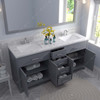 Virtu USA MD-2072-CMSQ-GR Caroline 72" Bath Vanity in Gray with Cultured Marble Quartz Top and Sinks