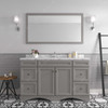 Virtu USA ES-25060-CMSQ-GR Talisa 60" Single Bath Vanity in Gray with Cultured Marble Quartz Top and Sink
