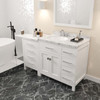 Virtu USA MS-2157R-CMRO-WH-002 Caroline Parkway 57" Bath Vanity in White with Cultured Marble Quartz Top