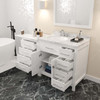 Virtu USA MS-2157R-CMRO-WH-NM Caroline Parkway 57" Bath Vanity in White with Cultured Marble Quartz Top