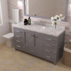 Virtu USA GS-50060-CMRO-GR-002 Caroline Avenue 60" Bath Vanity in Gray with Cultured Marble Quartz Top and Sink