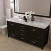 Virtu USA GD-50072-CMRO-ES Caroline Avenue 72" Bath Vanity in Espresso with Cultured Marble Quartz Top