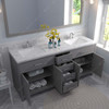 Virtu USA MD-2072-CMSQ-CG-002 Caroline 72" Bath Vanity in Cashmere Gray with Cultured Marble Quartz Top