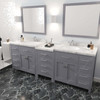 Virtu USA MD-2193-CMRO-GR-002 Caroline Parkway 93" Bath Vanity in Gray with Cultured Marble Quartz Top