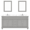 Virtu USA MD-2672-CMSQ-GR Victoria 72" Bath Vanity in Gray with Cultured Marble Quartz Top and Sinks