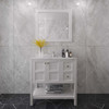 Virtu USA ES-30036-CMRO-WH Winterfell 36" Bath Vanity in White with Cultured Marble Quartz Top and Sink