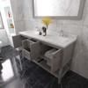 Virtu USA ED-30060-CMSQ-GR-NM Winterfell 60" Bath Vanity in Gray with Cultured Marble Quartz Top and Sinks