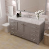 Virtu USA GS-50060-CMSQ-CG Caroline Avenue 60" Bath Vanity in Cashmere Gray with Cultured Marble Quartz Top