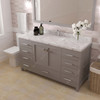 Virtu USA GS-50060-CMSQ-CG-001 Caroline Avenue 60" Bath Vanity in Cashmere Gray with Cultured Marble Quartz Top