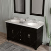 Virtu USA MD-2660-CMRO-ES-NM Victoria 60" Bath Vanity in Espresso with Cultured Marble Quartz Top and Sinks