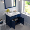 Virtu USA MS-2036-CMSQ-FB-002 Caroline 36" Bath Vanity in French Blue with Cultured Marble Quartz Top and Sink