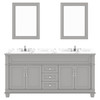 Virtu USA MD-2672-CMRO-GR Victoria 72" Bath Vanity in Gray with Cultured Marble Quartz Top and Sinks