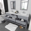 Virtu USA MD-2272-CMSQ-GR-NM Caroline Estate 72" Bath Vanity in Gray with Cultured Marble Quartz Top