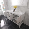Virtu USA ED-30060-CMRO-WH-002 Winterfell 60" Bath Vanity in White with Cultured Marble Quartz Top and Sinks