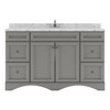 Virtu USA ES-25060-CMRO-GR-NM Talisa 60" Single Bath Vanity in Gray with Cultured Marble Quartz Top and Sink