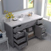 Virtu USA MS-2060-CMRO-CG-NM Caroline 60" Bath Vanity in Cashmere Gray with Cultured Marble Quartz Top