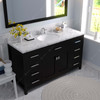 Virtu USA MS-2060-CMRO-ES-001 Caroline 60" Bath Vanity in Espresso with Cultured Marble Quartz Top and Sink