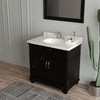 Virtu USA MS-2636-CMRO-ES-NM Victoria 36" Bath Vanity in Espresso with Cultured Marble Quartz Top and Sink