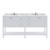 Virtu USA ED-30072-CMSQ-WH-NM Winterfell 72" Bath Vanity in White with Cultured Marble Quartz Top and Sinks