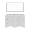 Virtu USA ES-25060-CMSQ-WH-002 Talisa 60" Single Bath Vanity in White with Cultured Marble Quartz Top and Sink