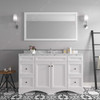 Virtu USA ES-25060-CMSQ-WH-002 Talisa 60" Single Bath Vanity in White with Cultured Marble Quartz Top and Sink