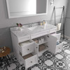 Virtu USA ES-25060-CMSQ-WH-NM Talisa 60" Single Bath Vanity in White with Cultured Marble Quartz Top and Sink