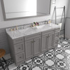 Virtu USA ED-25072-CMSQ-GR Talisa 72" Double Bath Vanity in Gray with Cultured Marble Quartz Top and Sinks