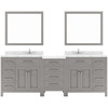 Virtu USA MD-2193-CMRO-CG-002 Caroline Parkway 93" Bath Vanity in Gray with Cultured Marble Quartz Top