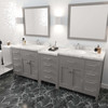 Virtu USA MD-2193-CMRO-CG-NM Caroline Parkway 93" Bath Vanity in Gray with Cultured Marble Quartz Top