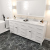 Virtu USA MD-2178-CMSQ-WH-001 Caroline Parkway 78" Bath Vanity in White with Cultured Marble Quartz Top