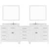 Virtu USA MD-2193-CMSQ-WH-002 Caroline Parkway 93" Bath Vanity in White with Cultured Marble Quartz Top