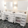 Virtu USA MD-2193-CMSQ-WH-002 Caroline Parkway 93" Bath Vanity in White with Cultured Marble Quartz Top