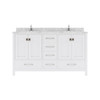 Virtu USA GS-50060-CMRO-WH-NM Caroline Avenue 60" Bath Vanity in White with Cultured Marble Quartz Top