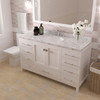 Virtu USA GS-50060-CMRO-WH-NM Caroline Avenue 60" Bath Vanity in White with Cultured Marble Quartz Top