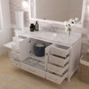 Virtu USA GS-50060-CMRO-WH-NM Caroline Avenue 60" Bath Vanity in White with Cultured Marble Quartz Top