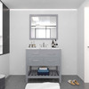Virtu USA MS-2236-CMSQ-GR-NM Caroline Estate 36" Bath Vanity in Gray with Cultured Marble Quartz Top and Sink