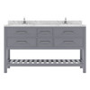 Virtu USA MD-2260-CMRO-GR-NM Caroline Estate 60" Bath Vanity in Gray with Cultured Marble Quartz Top