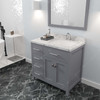 Virtu USA MS-2136L-CMSQ-GR-002 Caroline Parkway 36" Bath Vanity in Gray with Cultured Marble Quartz Top