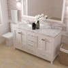 Virtu USA GD-50060-CMRO-WH Caroline Avenue 60" Bath Vanity in White with Cultured Marble Quartz Top