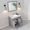 Virtu USA ES-32036-CMSQ-GR Elise 36" Single Bath Vanity in Gray with Cultured Marble Quartz Top and Sink